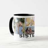Mug SŒURS 8 Collage de photos Cadeau Moderne (Devant gauche)