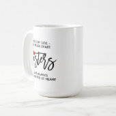 Mug Sœurs Cœur Connéctées Côte à Côte Citation (Devant gauche)