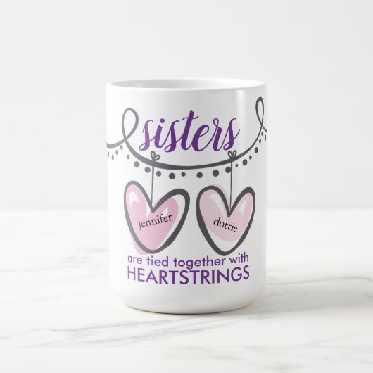 Mug Sœurs de la Saint-Valentin Cœur Cordes du cœur Per (Centre)