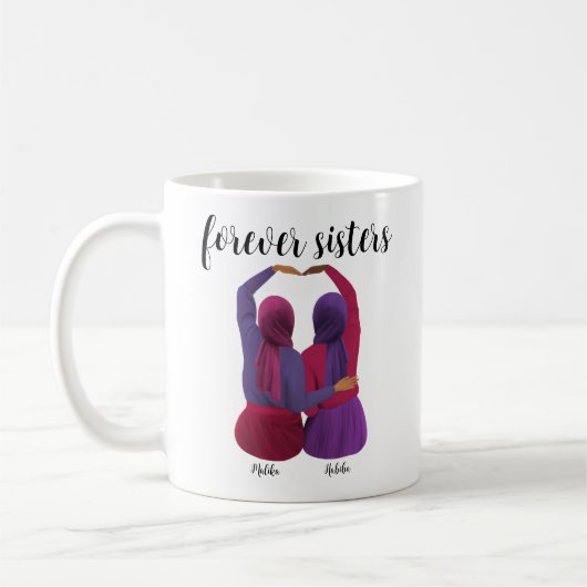 Mug Soeurs Forever Cadeau Hijabi personnalisé (Gauche)