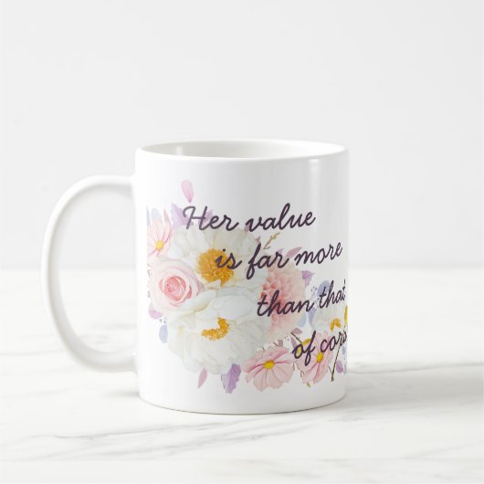 Mug Soeurs JW personnalisées cadeaux - Proverbes 3:15  (Gauche)