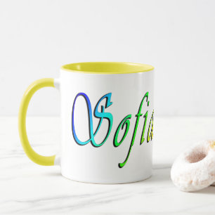 Mug Sofia, nom, logo coloré multi,