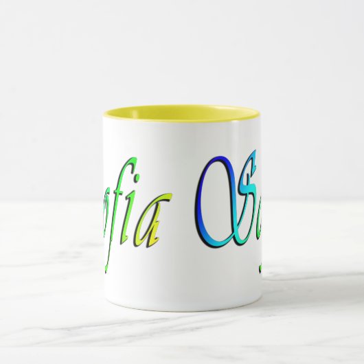Mug Sofia, Nom, Logo multicolore, (Centre)