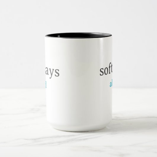 Mug Soft Days Ahead – Minimal Lowercase Typography wit (Centre)