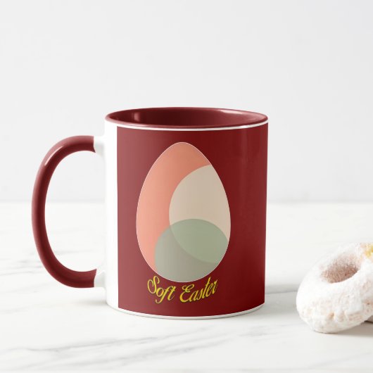 Mug Soft Easter – Pastel Egg Illustration - caneca (Avec donut)