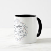 Mug Soft Flowers Surrounding Reading Glasses Style (Devant droit)