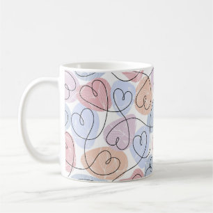 Mug Soft Hearts : Continuous Line Valentine's