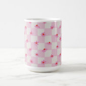 Mug Soft Pink Daisy Checkerboard Floral Pattern (Centre)