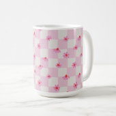 Mug Soft Pink Daisy Checkerboard Floral Pattern (Devant droit)