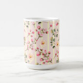 Mug Soft Pink Floral Stripe Pattern (Centre)