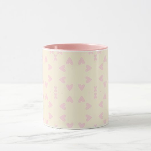 Mug Soft Pink Heart Pattern – Cute Aesthetic Seamless  (Centre)