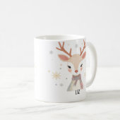 Mug Soft Reindeer Illustration | Gentle Christmas Art (Devant droit)