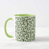 Mug Soft Sage Green Botanical Leaf Foliage Pattern (Gauche)