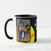 Mug Softball Ball Happy Birthday 2 Photos (Gauche)