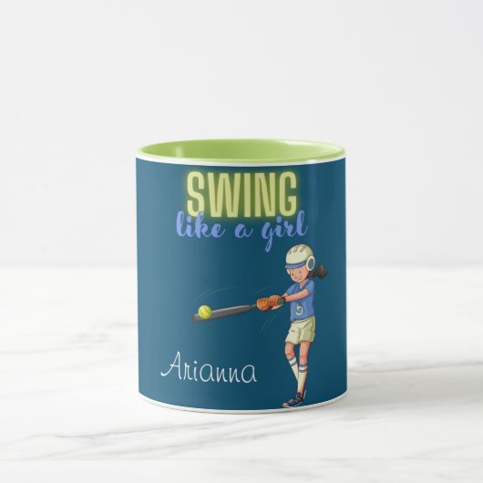 Mug Softball comme une fille (Centre)