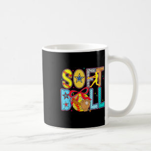 Mug Softball Coquette Bow Jour de baseball Fan Cheval