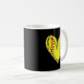 Mug Softball Heart Softball Jour Vêtements Softball (Devant droit)