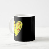Mug Softball Heart Softball Jour Vêtements Softball (Devant gauche)