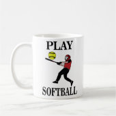 Mug Softball Player Play Softball (Gauche)