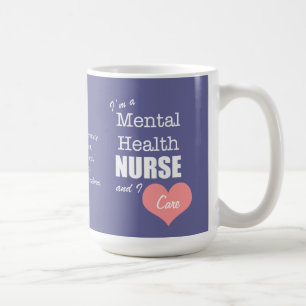 Mug Soin de Soins-Je de santé mentale+Coeur rose