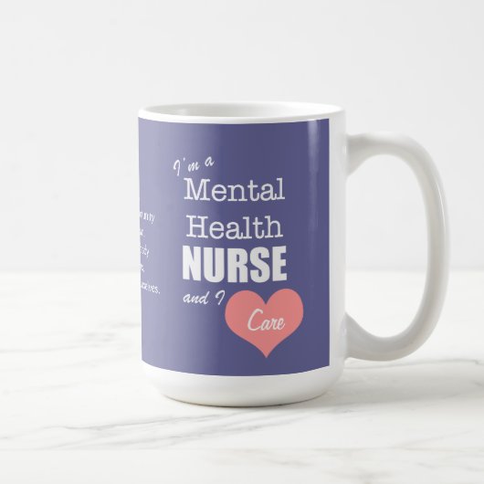 Mug Soin de Soins-Je de santé mentale+Coeur rose (Droite)