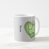 Mug Soins cardiaques verts infirmière (Devant droit)