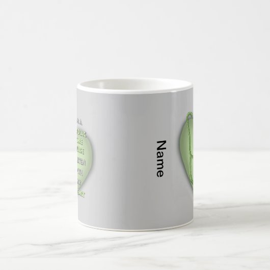 Mug Soins cardiaques verts infirmière (Centre)