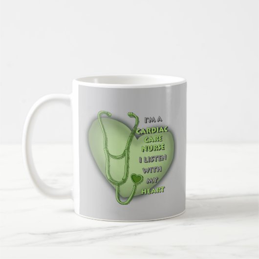 Mug Soins cardiaques verts infirmière (Gauche)