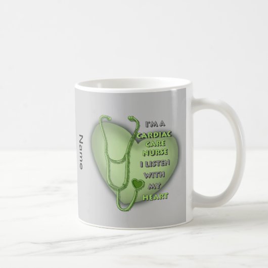 Mug Soins cardiaques verts infirmière (Droite)