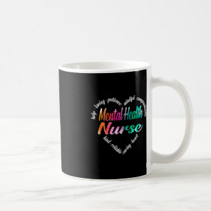 Mug Soins de santé mentale Infirmière Coeur Mot Nuage 