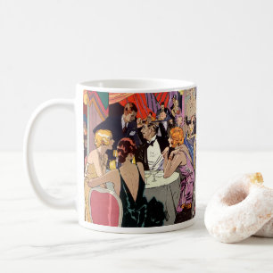 Mug Soirée de cocktail Art Déco vintage dans une boîte