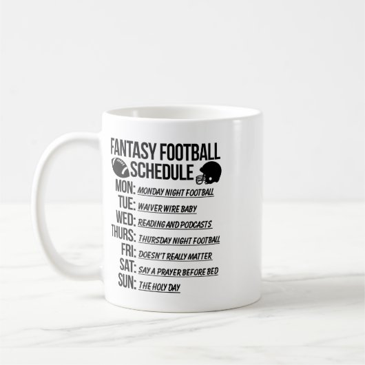 Mug Soirée de draft de football fantastique  (Gauche)