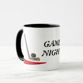 Mug Soirée de jeu _ Conception de hockey (Devant gauche)