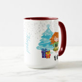 Mug Soirée de Noël de la danseuse irlandaise rousse pe (Devant droit)