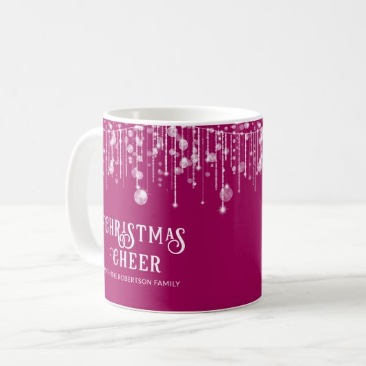 Mug Soirée de Noël rose (Devant gauche)