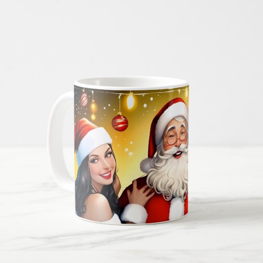 Mug Soirée festive de Père Noël salée avec Noël (Devant gauche)