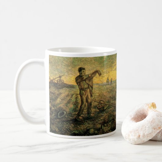 Mug Soirée - Fin de journée par Vincent van Gogh (Avec donut)