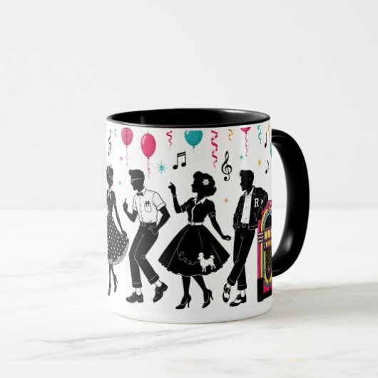 Mug Soirée Jukebox Sock Hop des Années 50 (Devant droit)