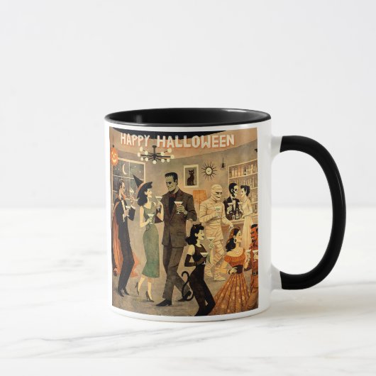 Mug Soirée Martini Halloween Rétro Milieu de Siècle 40 (Droite)