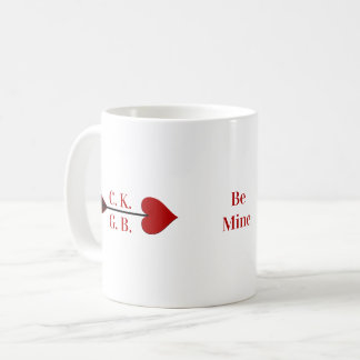 Mug Sois À Moi ! Flèche Cupide Initiales Coupe de café