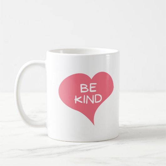 Mug SOIS GENTIL Cœur d'amour rose (Gauche)