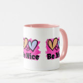 Mug Sois Gentil Cœurs Aquarelle (Devant droit)