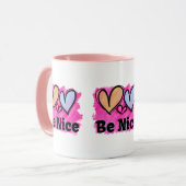 Mug Sois Gentil Cœurs Aquarelle (Devant gauche)