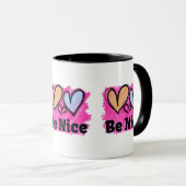 Mug Sois Gentil Cœurs Aquarelle (Devant droit)