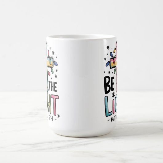 Mug Sois la Lumière Croix chrétienne Noël religieux (Centre)