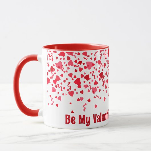 Mug Sois Mon Coeur Valentin Rouge Confetti (Gauche)