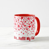 Mug Sois Mon Coeur Valentin Rouge Confetti (Devant droit)
