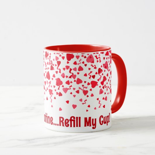 Mug Sois Mon Coeur Valentin Rouge Confetti (Devant droit)