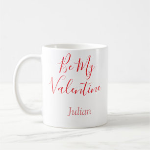 Mug Sois mon valentin nom rouge couple élégant d'amour