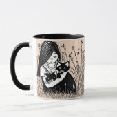 Mug Sois qui tu es, fille, chats bardomania beige (Gauche)